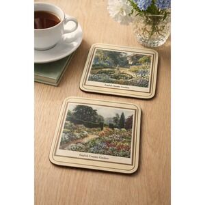 VTG Pimpernel Floral Coasters Set of 2 English Country Gardens Tea Party